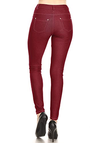 FashionJOA Women's Stretchy Comfy Pockets Solid Skinny Jeggings Jean Pants S-3XL3