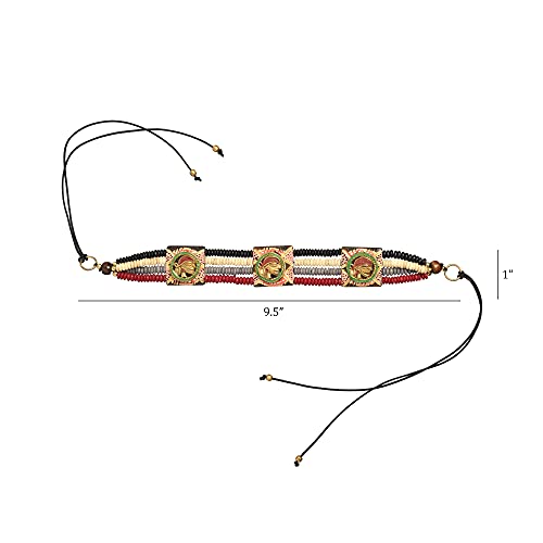 Image of AAKRITI ART CREATIONS Royal Empress Handcrafted Tribal Dhokra Necklace & Choker Collection | Artisan Ethnic Brass Jewelry with Oval & Square Designs, Amulet & Talisman Styles for Women