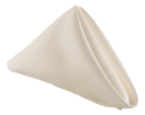 AHOLTA DESIGN Stain Resistant Polyester Cloth Dinner Cream Easter Napkin 17 in Non Iron Easter Dinner Wedding Parties Easter New Year Eve, Ivory Napkin 17"x17" 5PCs
