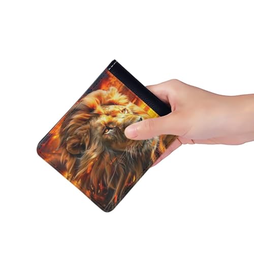 Cool Lion Wallet for Men Leather Slim Bifold Coin Purse Business Card Holder Boys Gifts Money Bag3