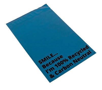 Blue 10" x 14" Recycled Carbon Neutral Plastic Mailing Bags 500 Pack