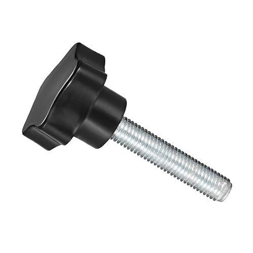 Vis moletée M12 x 60 mm bouton de serrage etoile plastique noir boulon fileté male