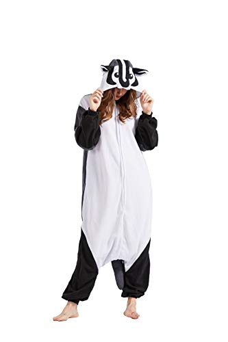 DarkCom Unisexe Adulte Cosplay Blaireau Animal Onesie Kigurumi Costume Une pièce Pyjama vêtements de Nuit Combinaison L