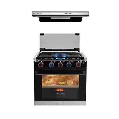 CAMPLUX 21 Inches Propane RV Range and 22 Inches RV Range Hood Combo