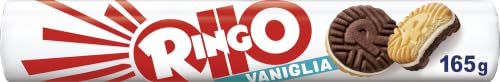 Pavesi Ringo Biscotti Farciti con Crema al Gusto Vaniglia, 165 g | Snack per Merenda o Pausa Studio