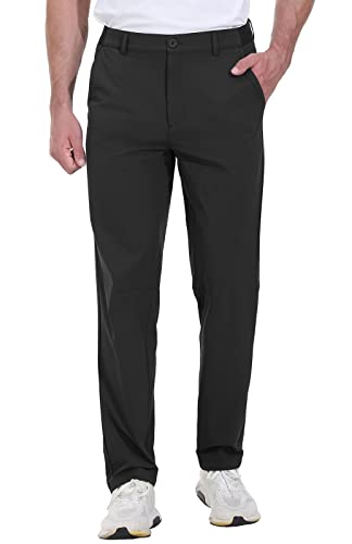 Rdruko Men's Stretch Golf Pants Quick Dry Lightweight Casual Dress Pants with Pockets4