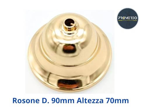 Deckenrosette aus Metall, glänzend, Durchmesser 90 mm, für Deckenleuchter und Pendelleuchten