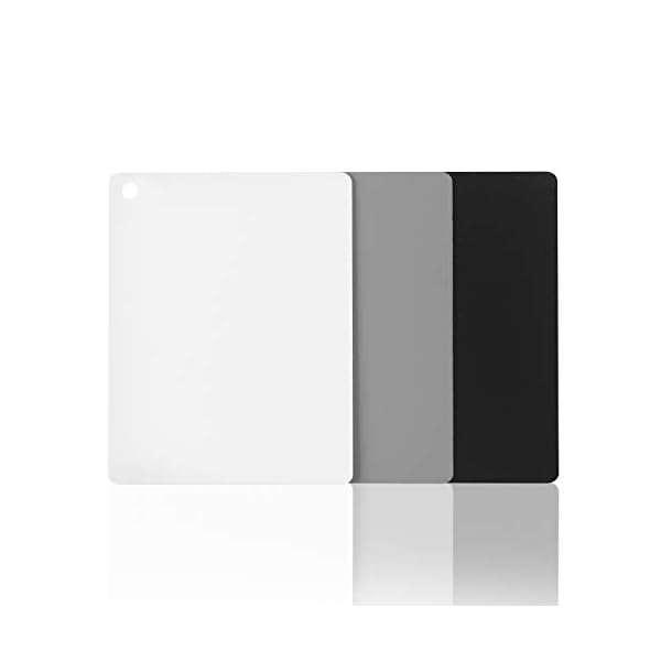 Ares Foto® Graukarte für Outdoor Fotografie. Inklusive Schwarz- und Weißreferenz und Trageband. Für Belichtungsmessung und Weißabgleich. Mittlere Größe: 13cm x 10cm (GC-3) – Bild 3