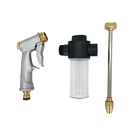 Pistola rociadora de agua de metal de alta presión Lavadora de autos Limpiador Manguera de jardín Pistola de agua Rociador Pistola de agua de espuma Apta para el jardín Pistola de agua de alta presió