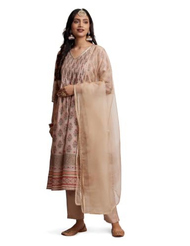 Image of Amazon Brand - Myx Women's Kurta Pant Set with Dupatta| Salwar Suit (Available in Plus Sizes)