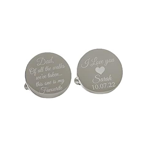 Bosajewel Personalized Engraved Wedding Cufflinks,Custom Name&Date Stainless Steel Cufflinks Set,Men'S Cuff Links,Gifts For Lover Daughter Bride Father'Day Mother'Day Cover