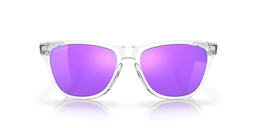Oakley OO9013 Frogskins Square Sunglasses, Polished Clear/Prizm Violet, 55 mm