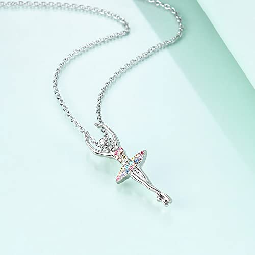 luomart Girls Necklace Ballerina Dance Recital Gifts for Women,Ballet Dancer Pendant Jewelry for Sister Mom Friends3