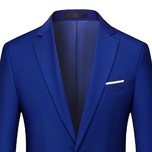 Men’s Casual Blazer for Wedding Prom Party Slim Fit Button Sport Coats Solid Lightweight Suit Jacket4