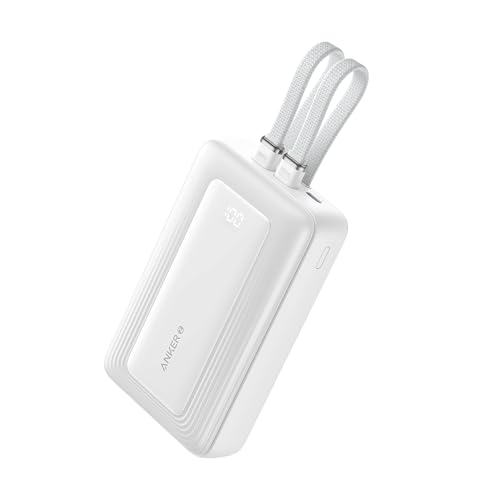 Anker Zolo 20.000 mAh 30W Power Bank Carga Rápida Cargador Portátil con Incorporado Tipo C y Cable Lightning Certificado MFI Compatible con iPhone y Samsung Series, Android y más