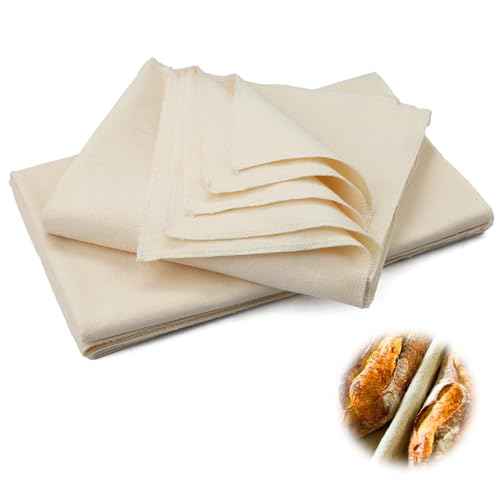 Bäckerleinen Leinentuch Brot Backen 75 X 45cm 3 Stück Natur Bäckerleinen Teige Teigtuch Gärfolie für Brotbackzubehör Strudeltuch zur Teigzubereitung Backen Geschenke für Familien Bäcker,Einsteiger