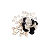 JKQBUX Multi-function Resin Flower Brooch Pins & Hair Clips for Women Pearl Corsage Brooch Party Ceremony Accessories