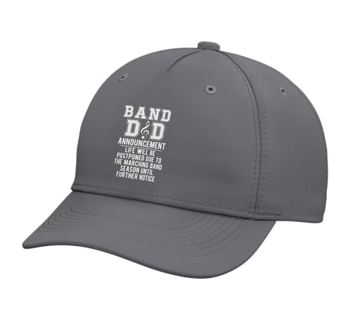 Band Dad Announcement Marching Band Father Adjustable Printed Baseball Hat, Slate Grey