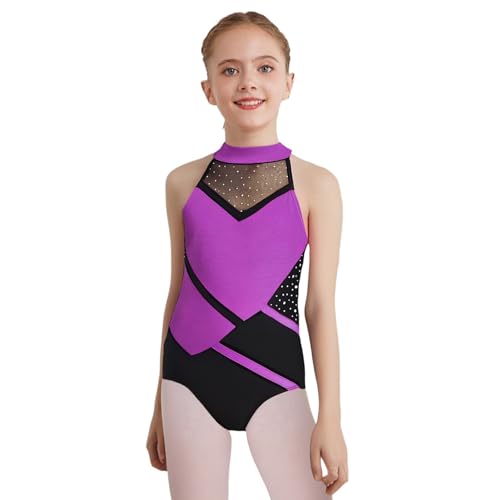 YiZYiF Child Girls Ballet Leotard with Cropped Vest and Shorts 3-Piece Activewear Set Tumbling Outfit Yoga Workout3