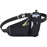 ランニングウエストパック ぶれない 防水 ジョギングウエストパック 男女兼用 水筒収納 スマホ収納 ランニングポーチ 高山ハイキング用 ランニングベルト ブラック [並行輸入品]