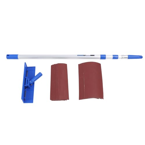 Gavigain Barra de Lijado Extensible, Lijadora Telescópica de Techo y Pared, Almohadilla de Lijado Giratoria, Papel de Lija Autoadhesivo, Construcción Liviana, para Bricolaje y