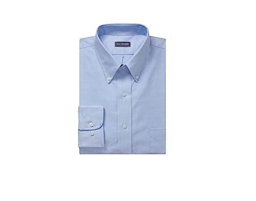 Van Heusen Men's Dress Shirt Regular Fit Oxford Solid, Blue, Small #TOP2