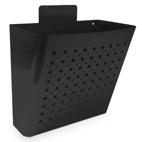 Amig - Panier publicitaire avec grille frontale - Boîte métallique pour propagande - À placer sur murs ou façades extérieures d'entrées - Acier - Couleur Noir - 32 x 36 x 19 cm