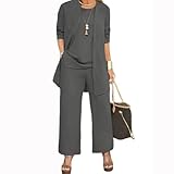 JIAALU Hosenanzug Damen GroßE GrößEn Abendanzug Festlich Elegant 3-Teiliges Set Hochzeitsgast Festmode Cocktail Abendmode