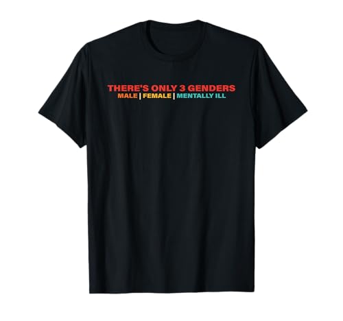 There's Only 3 Genders Male Female Mentally Ill T-Shirt