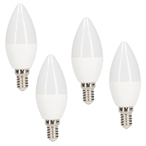 Meridian 5.5W SES/E14 Opal Candle Lamp Bulbs (Pack of 4) |Multipack 3000k Warm White Candle Light LED Bulbs