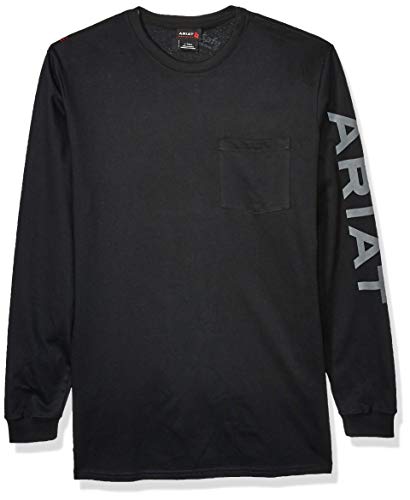 Ariat Men's Flame Resistant Air Long Sleeve CrewWork Utility Tee Shirt, black, X-Large R