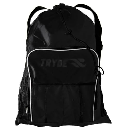 Mochila sacola preta 40L Tryde Transporte Molhados para natação ou outros esportes