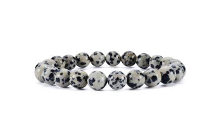 Bracelet jaspe dalmatien perles naturelles de qualité supérieure mixte