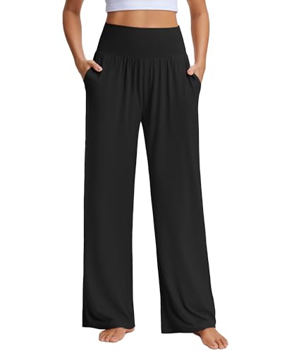 Stelle Women's Wide Leg Yoga Pants Soft High Waisted Sweatpants Stretch Lounge Bottom with Pockets 28