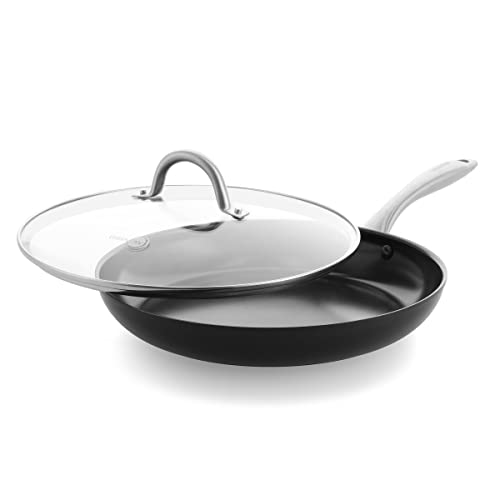 GreenPan Lima Midnight Hard Anodized Healthy Ceramic Non-Stick 30 cm Frying Pan Skillet PFAS-Free Induction Suitable Oven Safe Black