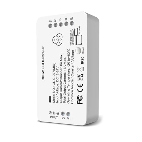 Contrôleur de bande lumineuse LED RGBW et RCT en lot de 2 pièces