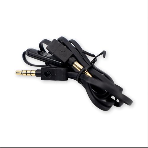 Audio Cable Compatible with Skullcandy Hesh 1, 2, 3 Series and Skullcandy Crusher 1,2,3 Series. (Black)