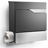 Moderner Briefkasten Personalisierbar Manhattan Anthrazit RAL7016 - mit...