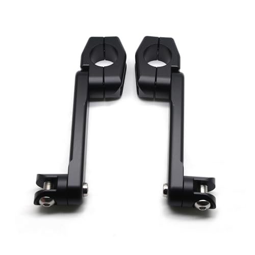 Image of MZS Motorcycle Highway Pegs, 1.25 inch CNC Highway Foot Pegs Adjustable Long Angled Mount Clamps Compatible with Road King Sportster Softail Street Electra Glide Dyna Rebel Shadow for 1 1 /4 Crash Bar
