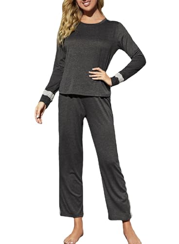 Pyjama ensemble pour femmes vêtements de nuit confortables ensemble 2 pièces manches longues