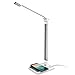Produktbild LED Schreibtischlampe mit kabelloser Ladestation LOFTer | Tischlampe 3 Farb- und 7 Helligkeitsstufen dimmbar USB-Ladeanschluss | Tischleuchte Augenschutz drehbar Auto-Off Timer