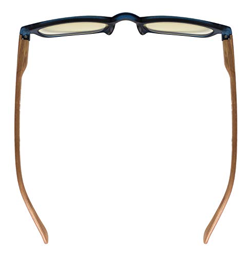 Bamboo-Look Arms Blue Light Filter Uv Protection Computer Reading Glasses Women (Blue) +1.75 #TOP4