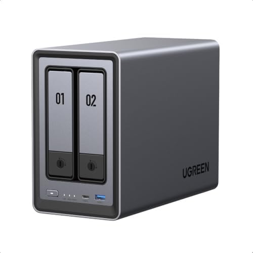 UGREEN NASync DXP2800 2 Bay NAS für Homeoffice und Technikfans (ohne HDD) | Intel Quad-Core N100, 2,5 GbE, 8 GB DDR5 bis 16 GB, 2x M.2 NVMe-Steckplätze, 4K HDMI; Unterstützung Dock