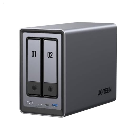 UGREEN NASync DXP2800, 2-Bay Desktop-NAS, Intel N100 Quad Core Prozessor, 8 GB DDR5 RAM, 2,5 GbE Ethernet, 2 × M.2 NVMe-Steckplätze, HDMI 4K, Netzwerkspeicher für Zuhause und Büro (Ohne Festplatten)