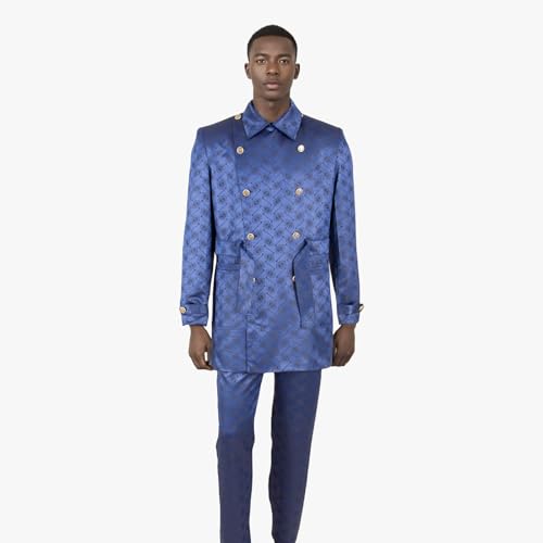 African Clothes for Men Traditional 2 Pieces Set Long Sleeves Jacket and Trousers Dashiki Outfit3