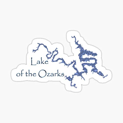 decals Lake of The Ozarks Missouri Sticker - Blue Custom Vinyl Rectangular Sticker for Windows, Cars, Trucks, Scrapbook
