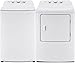 Midea White Top Load Washer and Dryer Pair 3.9 Cu Ft High Efficiency Washer and 6.7 Cu Ft Electric Dryer Bundle with 8 Cycles 4 Temperature Settings Dryer Vent Power Cable and 12 Month CPS Plan