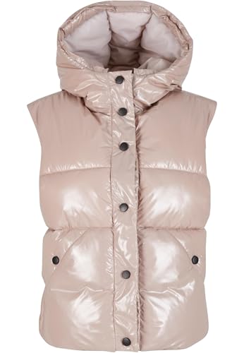 Chalecos mujer Urban Classics Tb7004 ropa de abrigo acolchada chaleco con capucha brillante 6