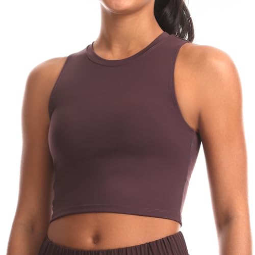 Image of Sports Bras for Women Removable Padded Athletic Yoga Running Crop Tops Sleeveless Gym Workout Tops