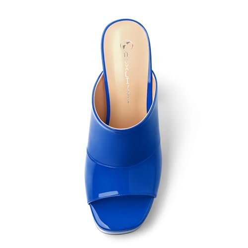 Image of Women Square Open Toe Platform Chunky Heel Slide Sandals